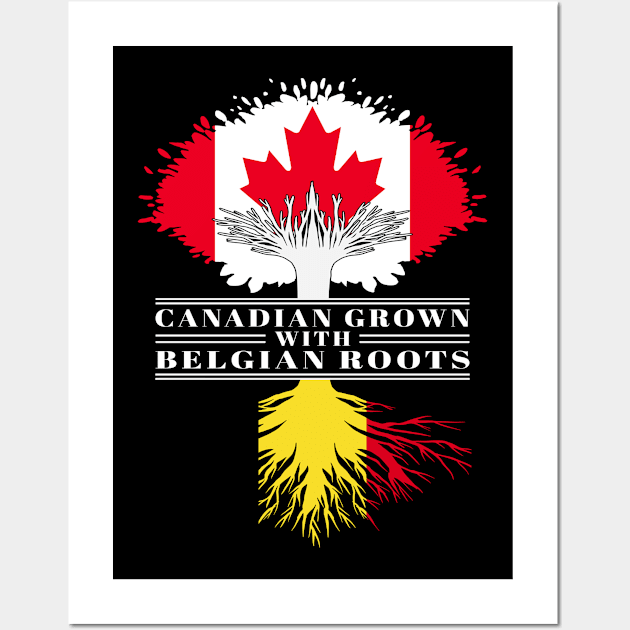 Canadian Grown With Belgian Roots canada Belgium Flag Tree Wall Art by BramCrye